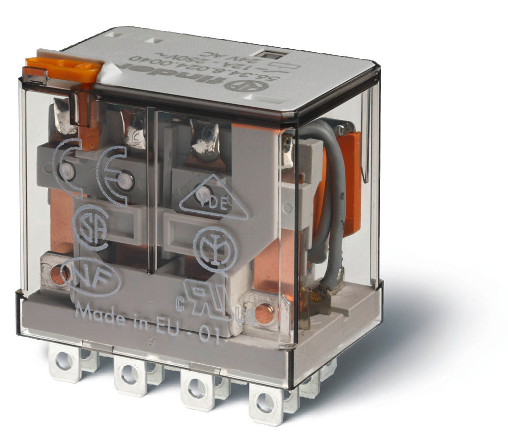 Finder 56.34 Miniatuur Vermogen Relais 4CO 12A 24VDC - 56.34.9.024.0040