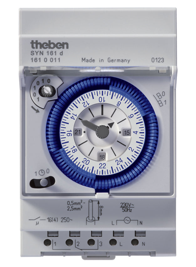 Theben Syn 161D Analoog Din Rail Tijdschakelaar - 1610011