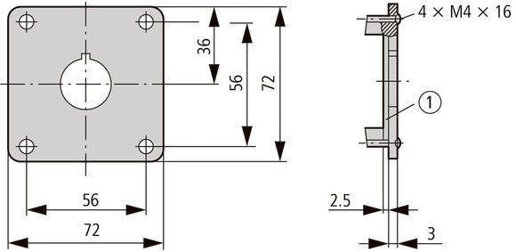 Eaton M22-E1 Enkele Montageplaat Voor Drukknoppen - 216541