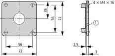 Eaton M22-E1 Enkele Montageplaat Voor Drukknoppen - 216541