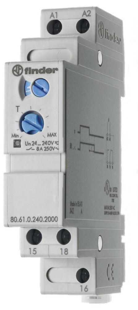 Finder 80 Serie Power Off Vertraging Timer Relais 8A 24-240V - 80.61.0.240.0000