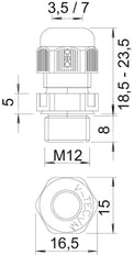OBO V-Tec M12 IP68 Kabeldoorvoer Met Trekontlasting - 2022843 [10 Stuks]