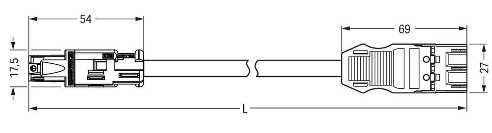 WAGO ECA MIDI 3-Pool Adapter Kabel 3M Bruin - 774-9973/1506-305