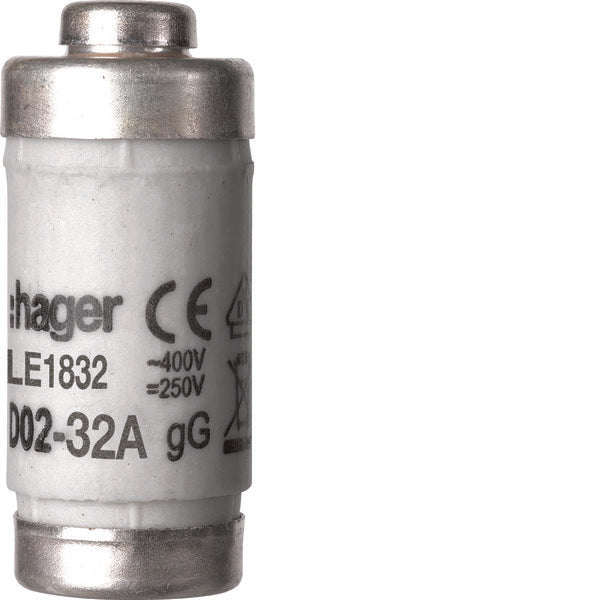 Hager D02 32A 400V Gg Smeltveiligheid Met Indicator - Le1832 [10 Stuks]