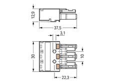 WAGO 770-203 WINSTA MIDI 3-polige busconnector zwart - 770-203 [2 stuks]