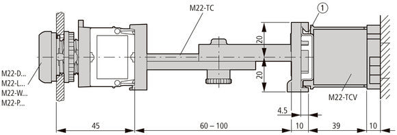 Eaton M22-TC Telescopische Bevestiging Clip - 216398