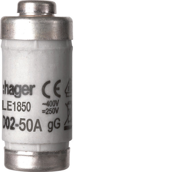 Hager D02 Smeltveiligheid 50A 400V Met Indicator - LE1850 [10 Stuks]