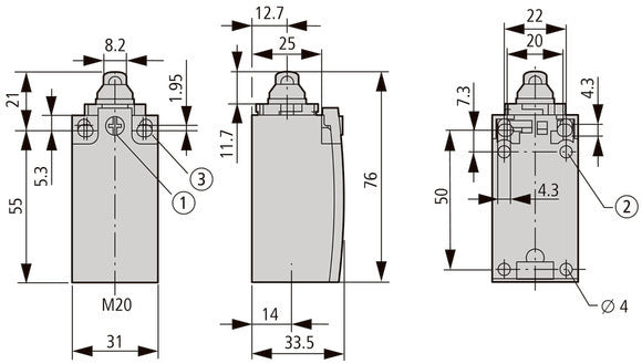 Eaton Positieschakelaar Met Rollenhevel IP66 IP67 - 106800