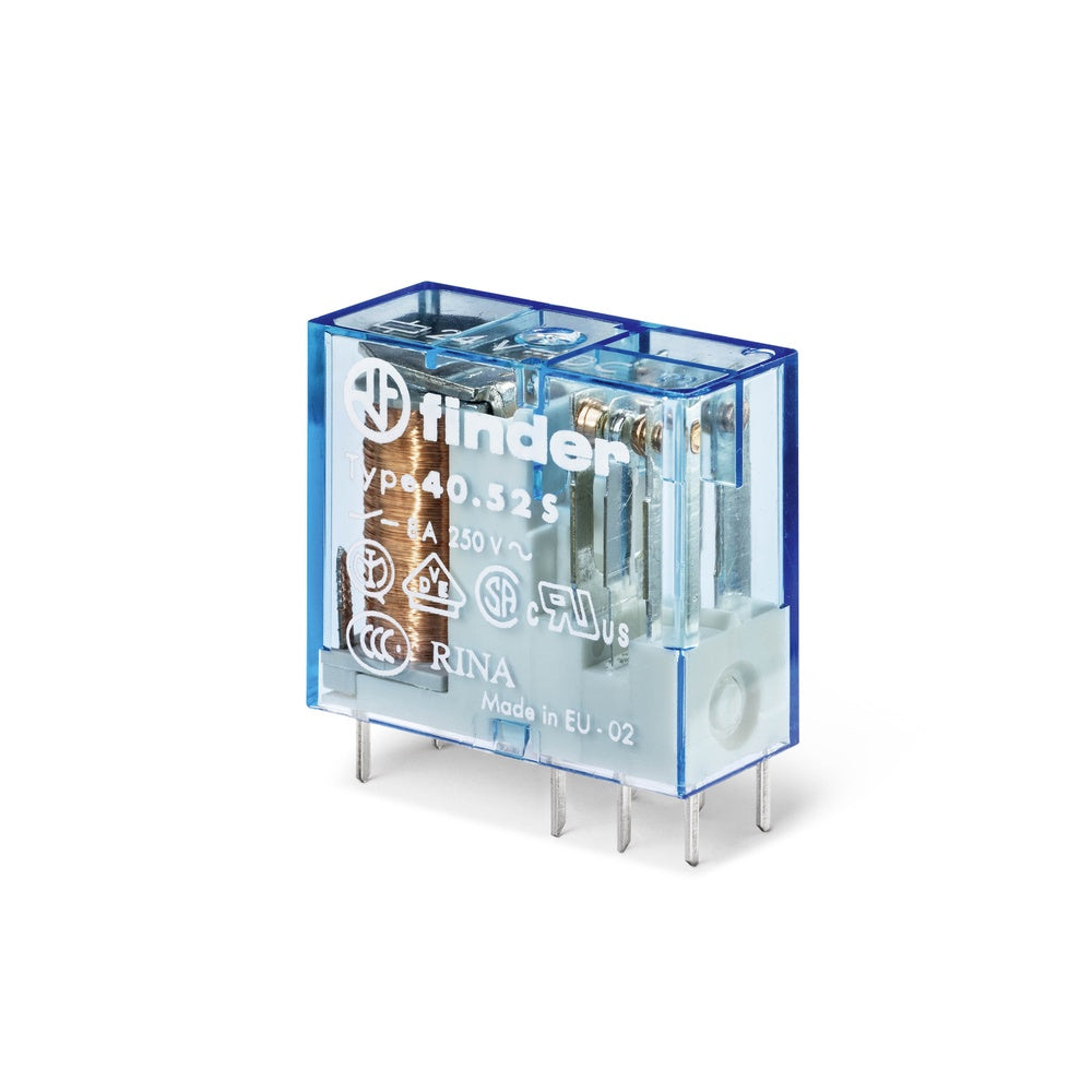 Finder 40.52 Dubbele PCB Relais 8A 12VDC AgNi Contacten - 40.52.7.012.0000