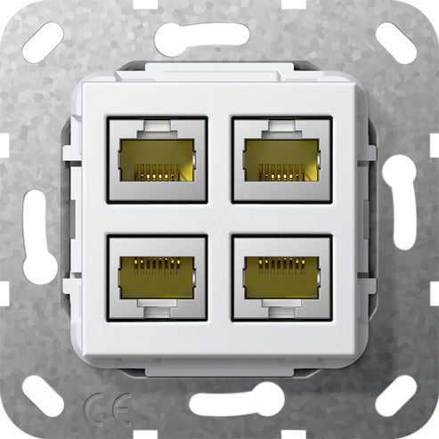 Gira 4-Poorts Cat 6A RJ45 Modulaire Jack 10GB Basis Eenheid - 569903