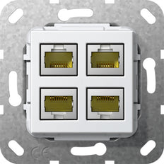 Gira 4-Poorts Cat 6A RJ45 Modulaire Jack 10GB Basis Eenheid - 569903
