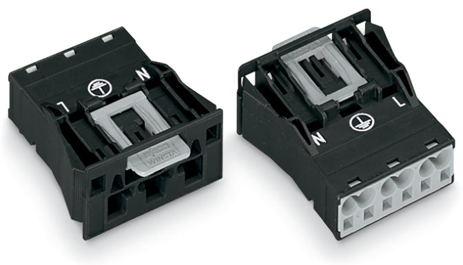 Wago 770-713 Snap In Connector 3-Pool 4mm² Zwart - 770-713 [2 Stuks]