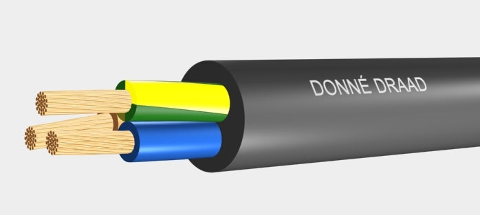 Zwarte Rubber Stroomkabel 3G2.5mm² 100M Rol - 020697 [100 Meters]