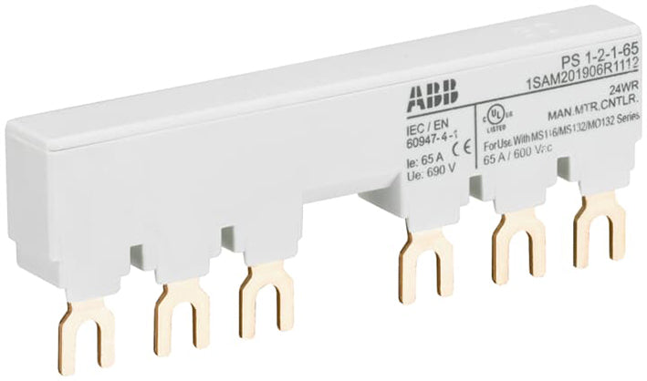 ABB 3-Fase Busbar MS116/132 65A Met Hulpschakelaar - 1SAM201906R1112