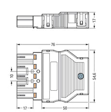 WAGO 770-115 5-Pole Black Connector With Strain Relief - 770-115