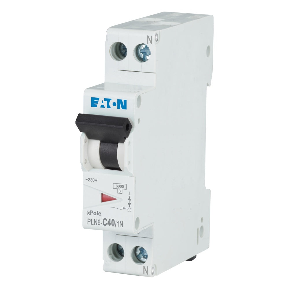 Eaton PLN6 40A Enkelpolige Plus Neutraal MCB C-Curve - 263178