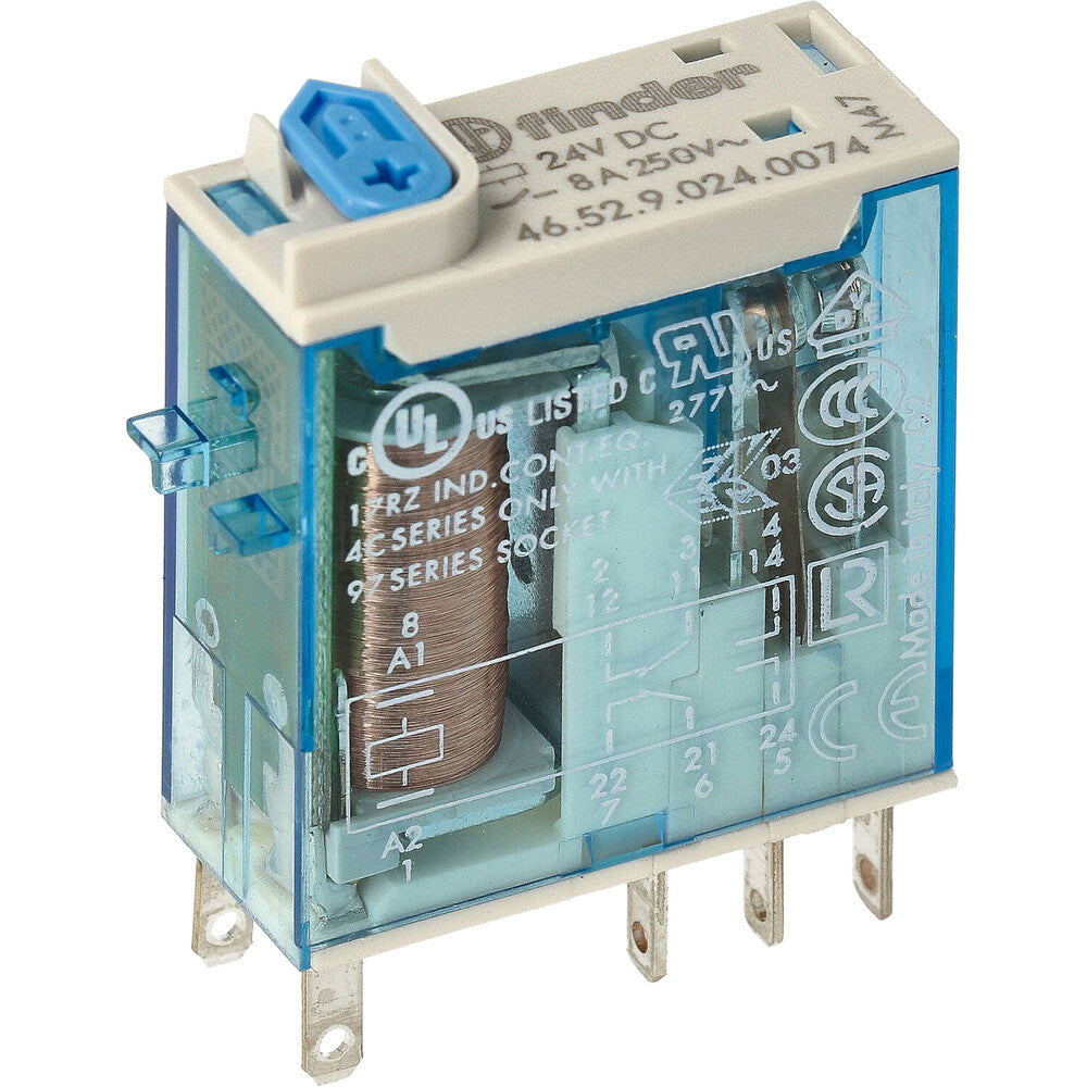 Finder 46.52 Industrieel Relais 8A 24VDC Dubbele CO - 46.52.9.024.0074