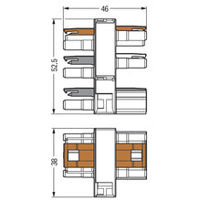 WAGO 770-638 3-Pool Verdeelconnector Schakelaar - 770-638