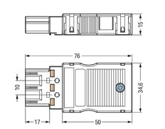 WAGO 3-Poolse Witte Connector Met Trekontlasting Behuizing - 770-133 [2 Stuks]