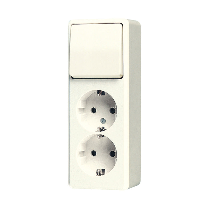 Jung Ap600 Dubbele Stopcontact Schakelaar Combinatie Wit - 626A
