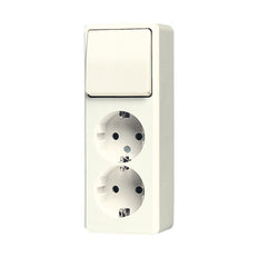 Jung Ap600 Dubbele Stopcontact Schakelaar Combinatie Wit - 626A