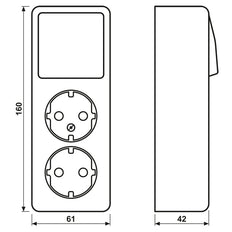 Jung Ap600 Dubbele Stopcontact Schakelaar Combinatie Wit - 626A