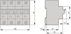 Eaton AZ-4-C80 4-Pole MCB Circuit Breaker 80A - 211802