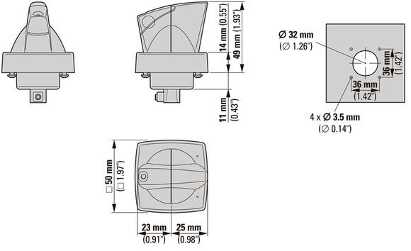 Eaton K1 Draaihendel 6mm Deurmontage Met Cilinder Hangslot - 1818031