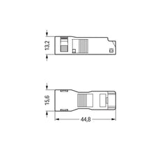 WAGO 2 Polige Trekontlasting Behuizing Met Vergrendelclip Zwart - 890-502 [5 Stuks]