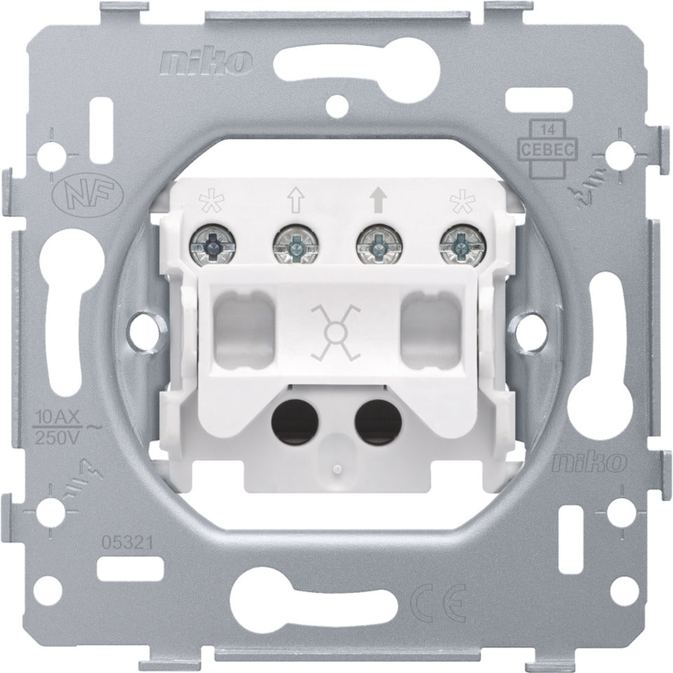 Niko 10A 250V Tussen Schakelaar Basis Met Schroefaansluitingen - 170-71701