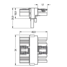 5-Pool T-Distributie Connector Blauw - 770-617