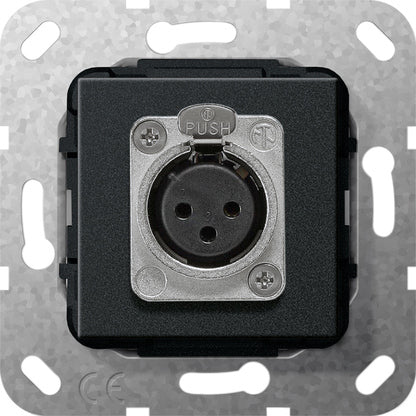 Gira D-Series XLR Socket Basis Element Zwart Mat - 566710