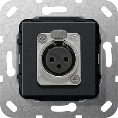 Gira D-Series XLR Socket Basis Element Zwart Mat - 566710