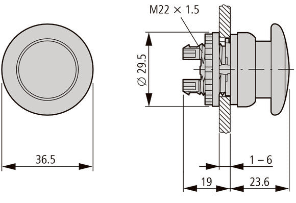 Eaton RMQ-Titan M22-DRP-R Noodmushroom Drukknop - 216745 [5 Stuks]