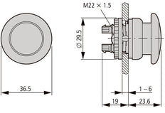 Eaton RMQ-Titan M22-DRP-R Noodmushroom Drukknop - 216745 [5 Stuks]