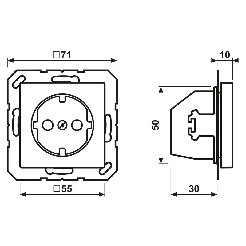Jung AS500 16A Wall Socket With Protection Contact - A1521NBFSWM