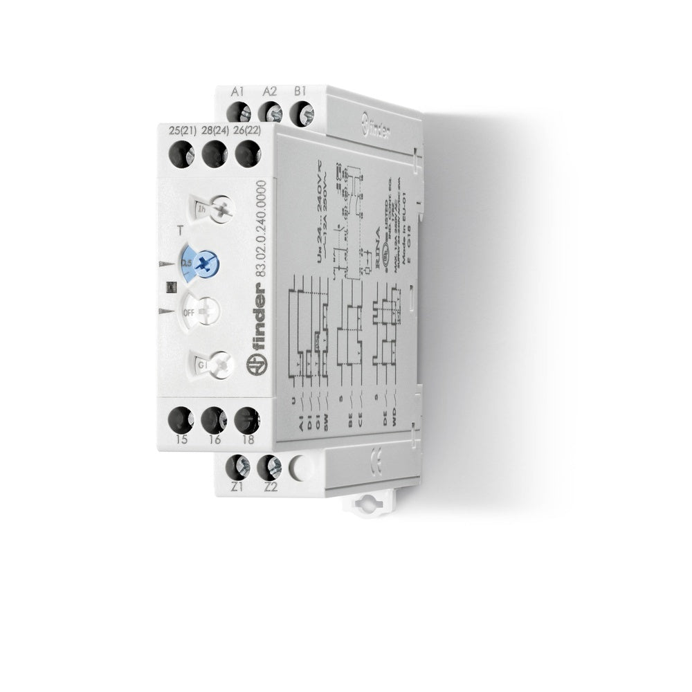 Finder 83 Serie Multifunctionele Timer Relais 24-240V AC/DC - 83.02.0.240.0000
