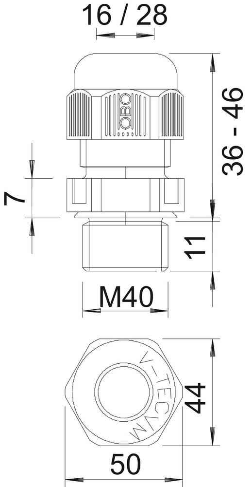M40 IP68 Kabeldoorvoer Met Trekontlasting - 2022853 [2 Stuks]