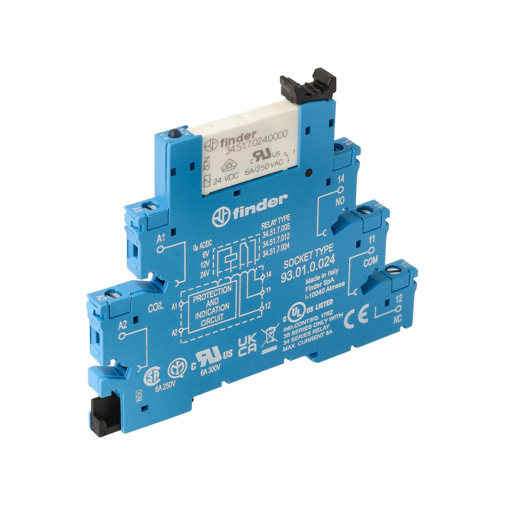Finder Interface Relais 6A 24V AC/DC Met Socket - 38.51.0.024.0060S