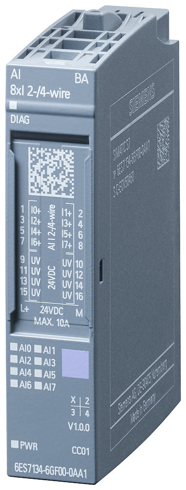 Siemens Et 200Sp Ai 8Xi Analoog Ingangsmoduul - 6Es71346Gf000Aa1