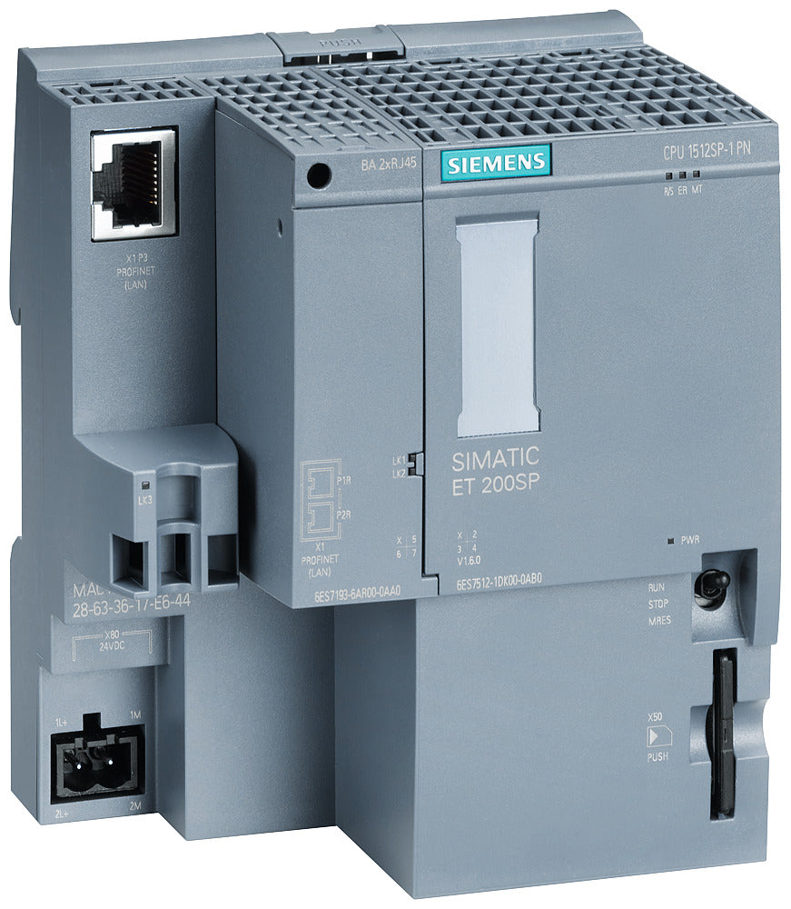 Siemens Simatic Cpu 1512Sp-1 Pn Et 200Sp Controller - 6Es75121Dk010Ab0