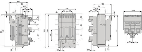 Eaton NH 3-Poolse Zekering Schakelaar Ontkoppelaar 160A - 183035