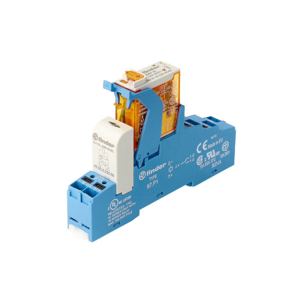 Finder 16A Interface Relais Met Insteek Terminal - 4C.P1.8.230.0060
