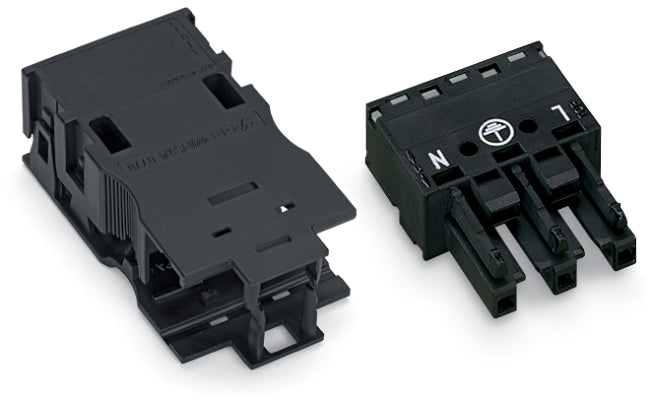3-Pool Socket Met Trekontlasting 4mm Zwart - 770-203/035-000