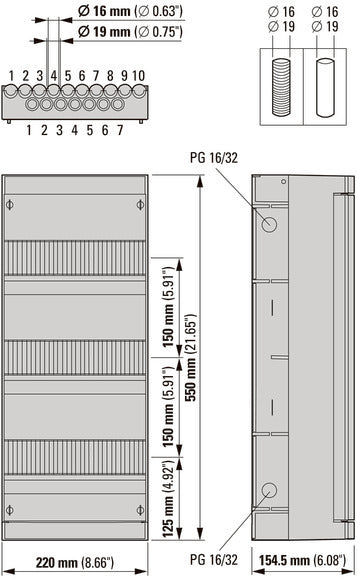 Eaton Medusa Flex 3Phase 10Group Distribution Board - 2098031