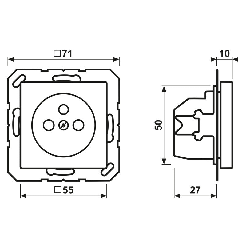 Jung AS500 Franse Stopcontact Wit Met Kindbescherming - A1520FKIWW