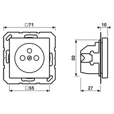 Jung AS500 Franse Stopcontact Wit Met Kindbescherming - A1520FKIWW