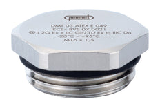 Metric Ex Messing Blinde Plug M63x1.5 Vernikkeld - 1197630050