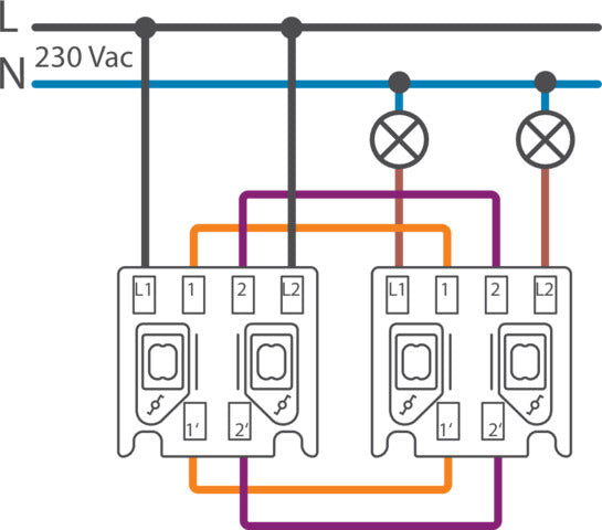 Niko Hydro IP55 Dubbele Twee Weg Schakelaar 10AX Zwart - 761-32605