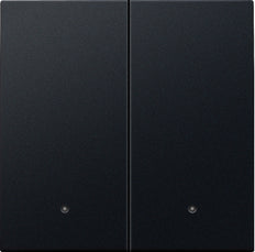 Niko Dubbele Elektronische Schakelaar Afwerkingsset Met Lens Zwart - 161-32004